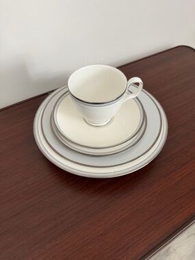 Noetake Aegean  Mist collection Porcelain Teacup and Plate Set